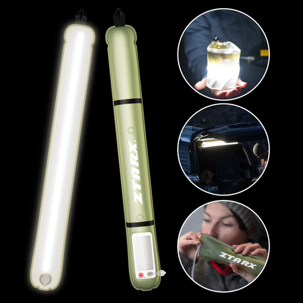 ZTARX -A3.0 Güneş Enerjisi &amp; USB Şarjlı Şişirilebilir LED Tüp Işık